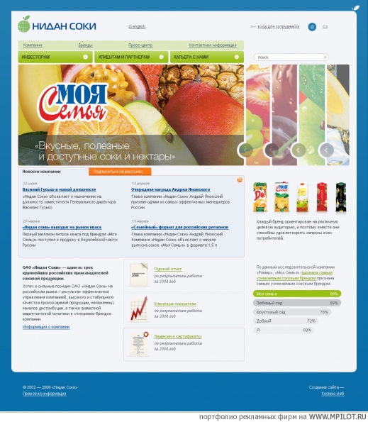  Образец портфолио - Интернет и мультимедиа. Космос-Веб - Новосибирск