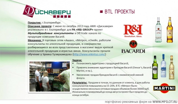  Образец портфолио - BTL. АМК Дискавери - Екатеринбург